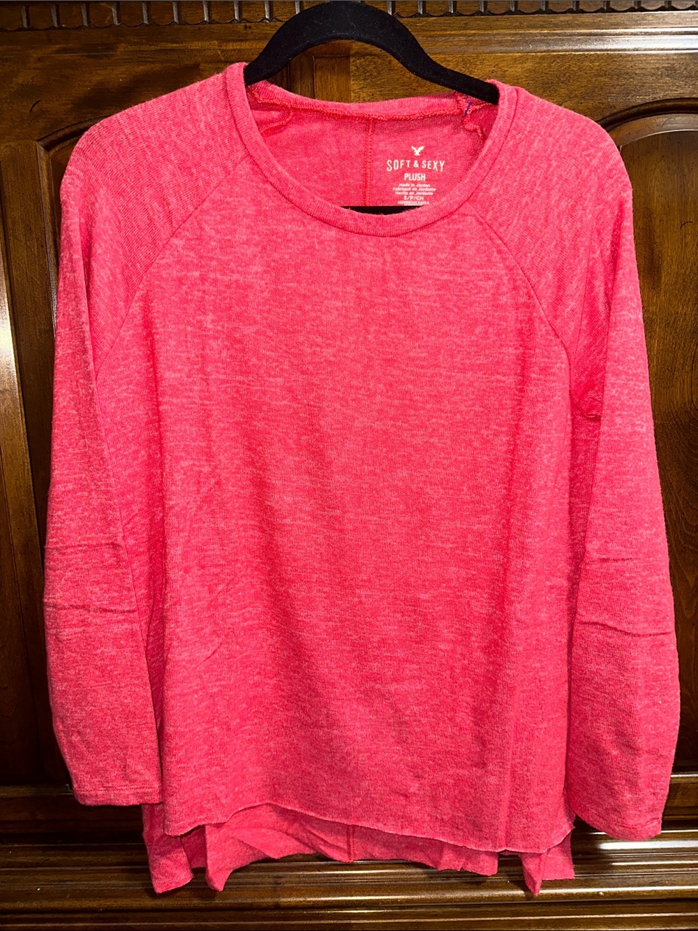 American Eagle Outfitters Plush Crewneck Sweater in Bright Pink